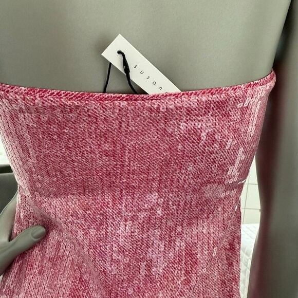 REVOLVE Susana Monaco Pink Sequin Tube Fitted party Midi Dress NWT - Picture 3 of 7